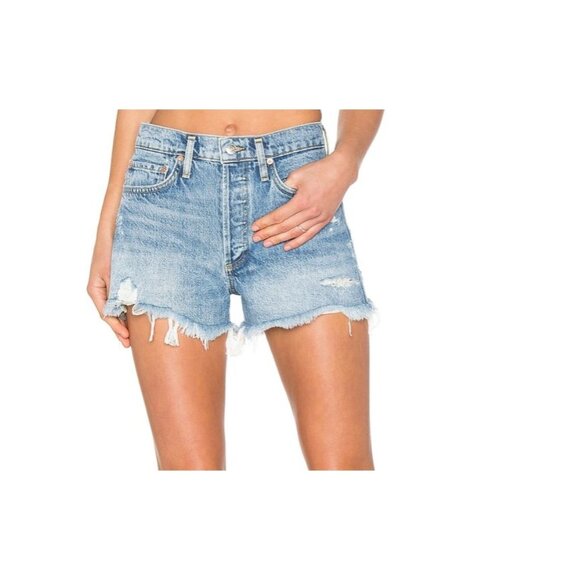 AGOLDE Parker Vintage Cut Off Denim Shorts Swapmeet Size 24 - Picture 1 of 3